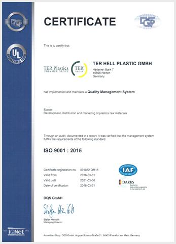 ISO 9001 Zertifikat